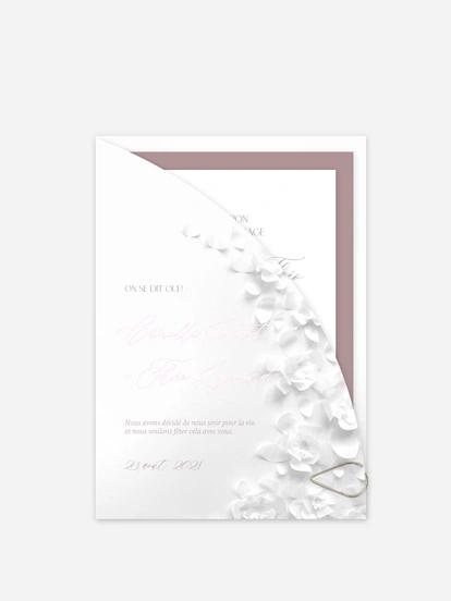 Faire-part de mariage Poème sur papier