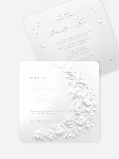 Faire-part de mariage Poème sur papier