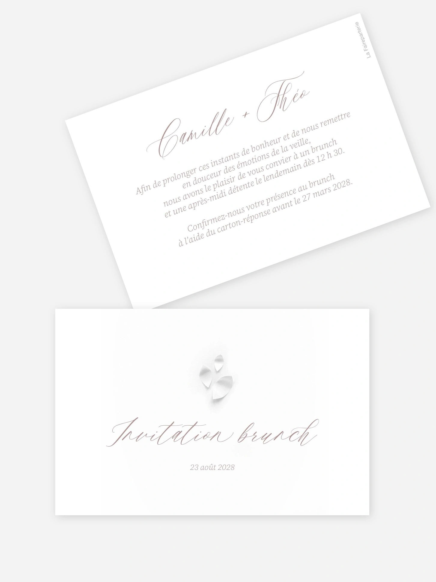Carte brunch Poème sur papier