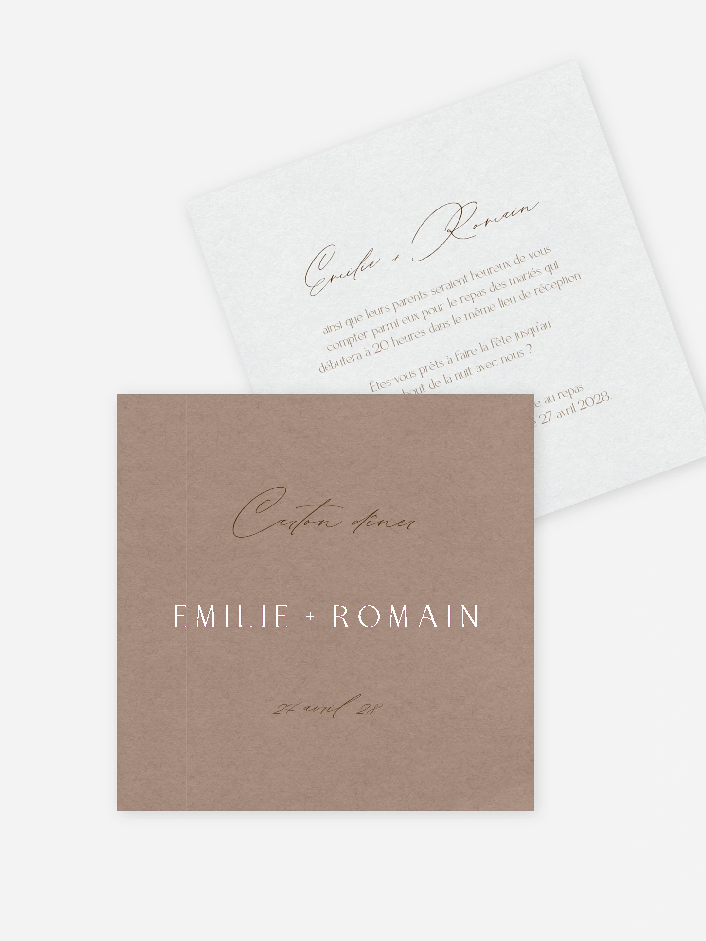 Carton d'invitation Initiales