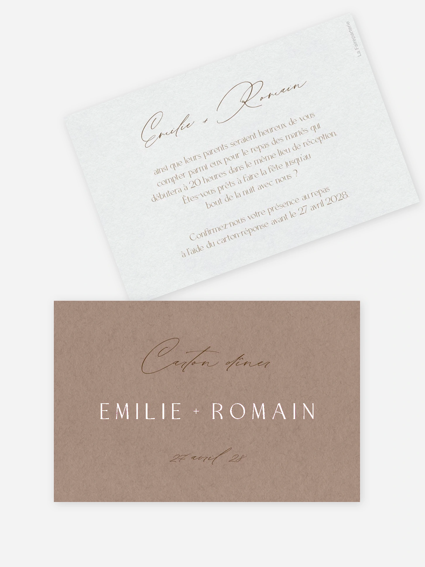 Carton d'invitation Initiales