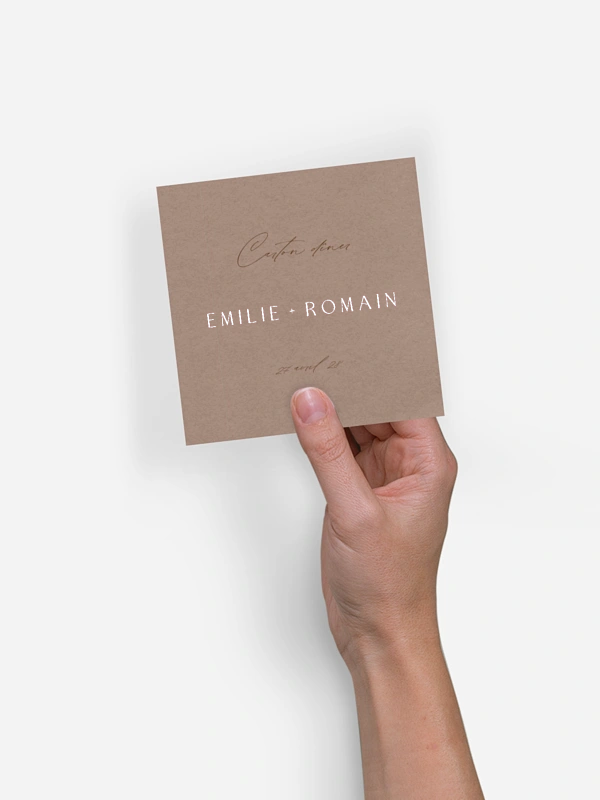 Carton d'invitation Initiales