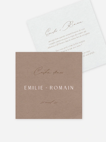 Carton d'invitation Initiales