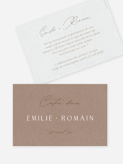 Carton d'invitation Initiales