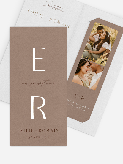 Faire-part de mariage Initiales