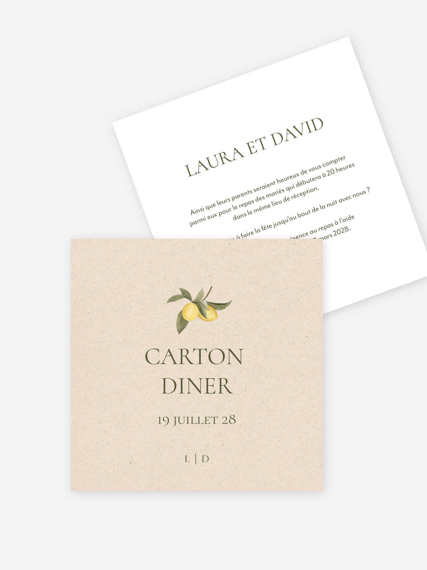Carton d'invitation Citronnade