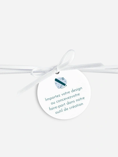 Étiquette avec ruban mariage individuelle 100% Personnalisable