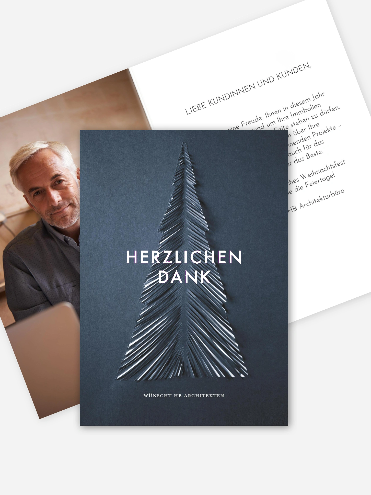 Grußkarte Papiertannenbaum