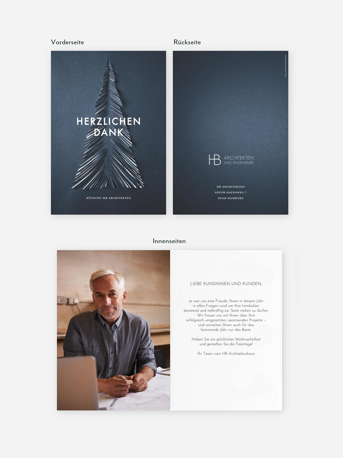 Grußkarte Papiertannenbaum