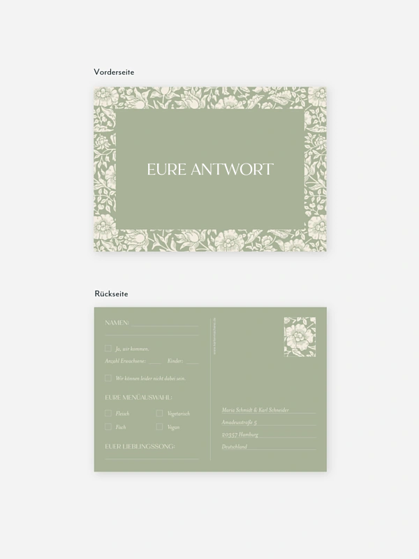 Antwortkarte Hochzeit Mallow