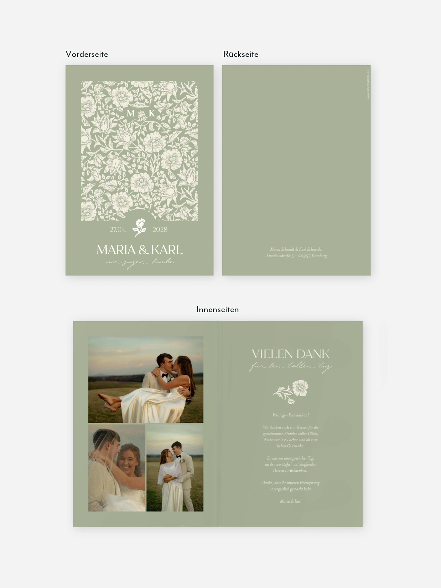 Dankeskarte Hochzeit Mallow