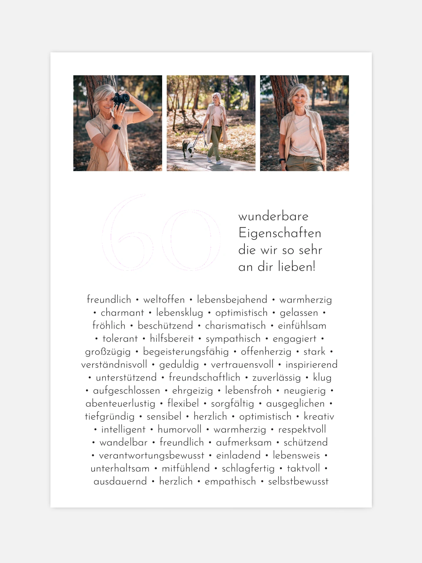 Poster 60 Eigenschaften