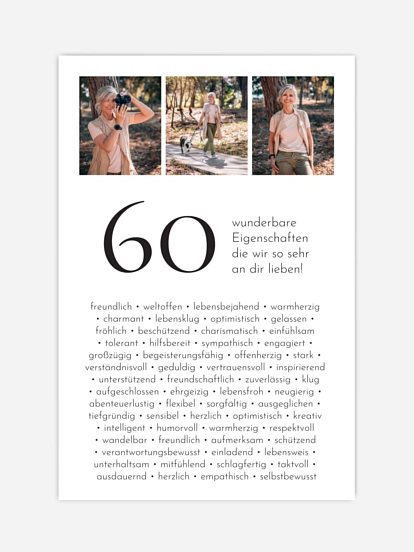 Poster 60 Eigenschaften