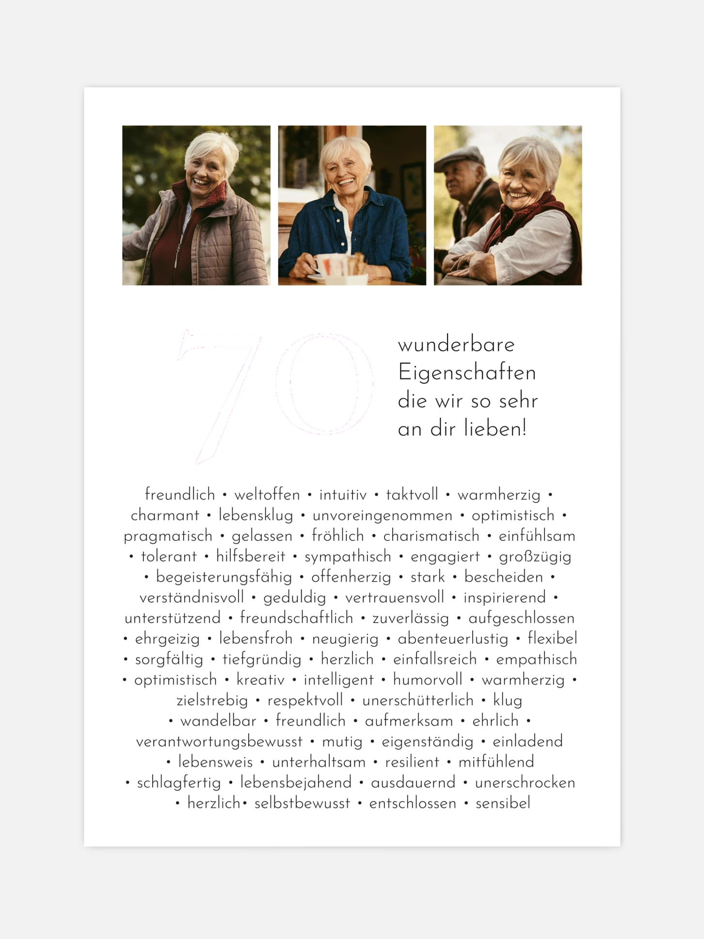 Poster 70 Eigenschaften
