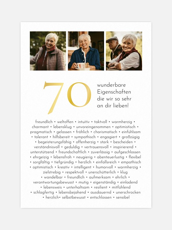 70 Eigenschaften