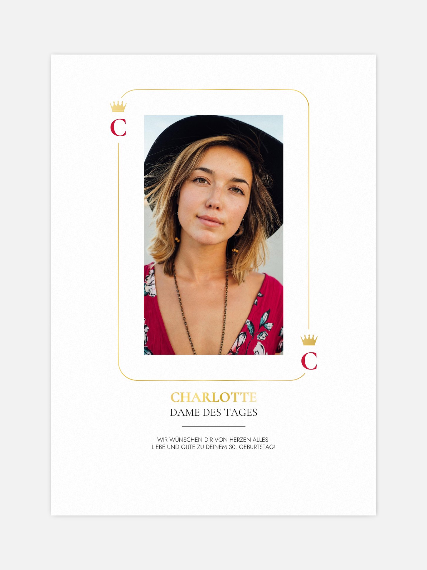 Poster Spielkarte Dame