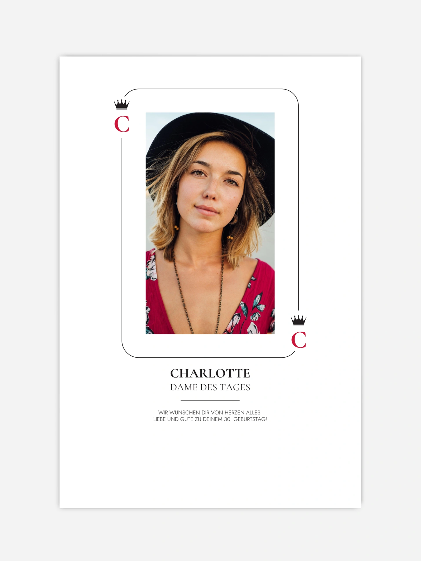 Poster Spielkarte Dame