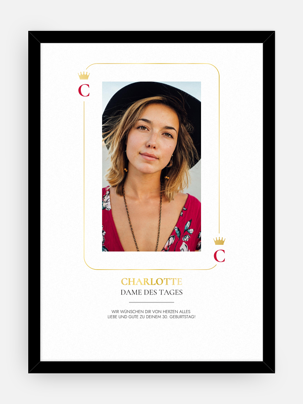 Poster Spielkarte Dame