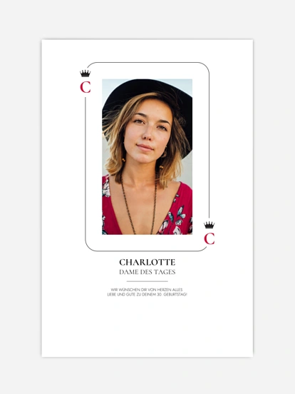 Poster Spielkarte Dame