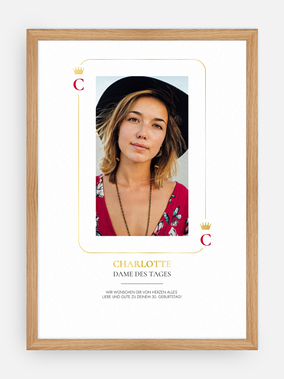 Poster Spielkarte Dame