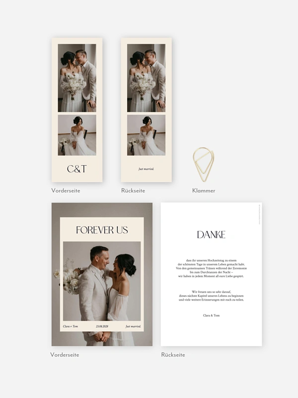 Dankeskarte Hochzeit Sofortbildglück