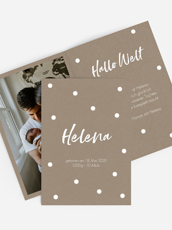 Geburtskarte Polka Dots Premium