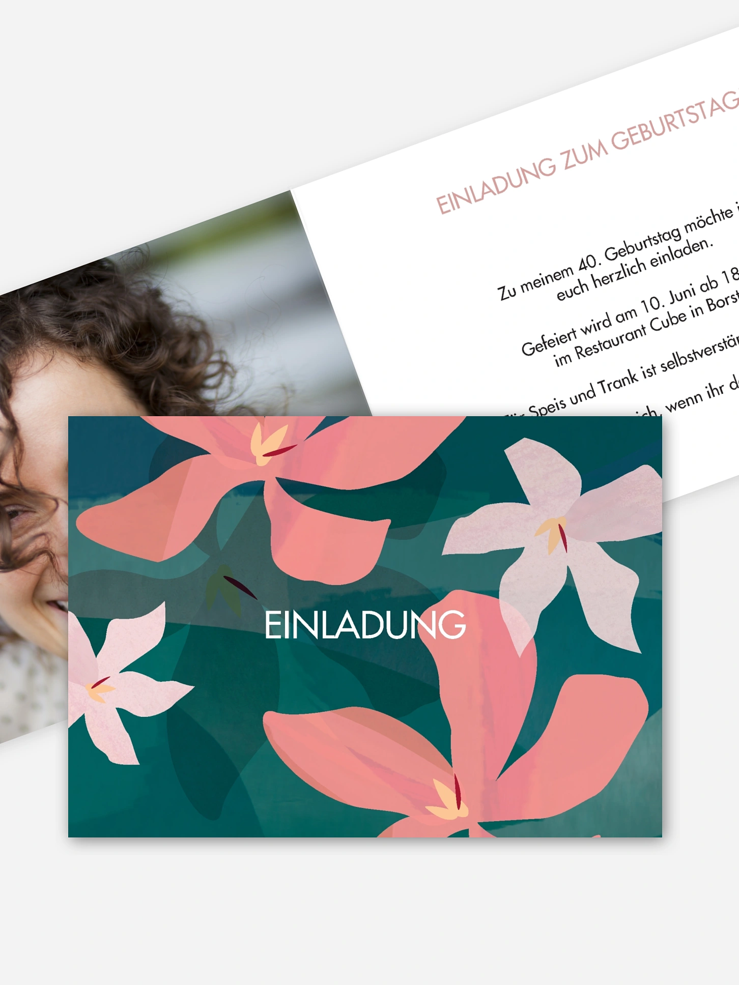 Einladung 40. Geburtstag Blumenmeer