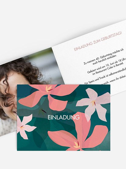 Einladung 40. Geburtstag Blumenmeer