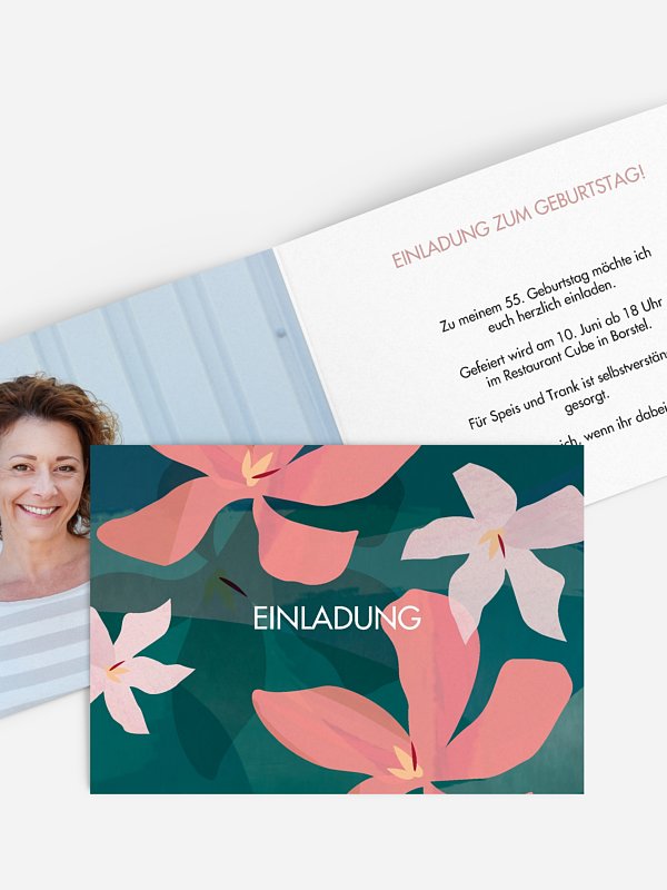 Geburtstagseinladung Blumenmeer