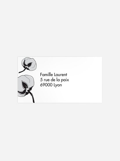 étiquette destinataire anniversaire Fleurs abstraites Premium