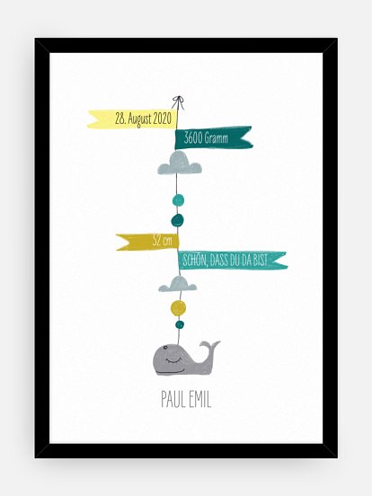 Poster Geburt Mini Moby