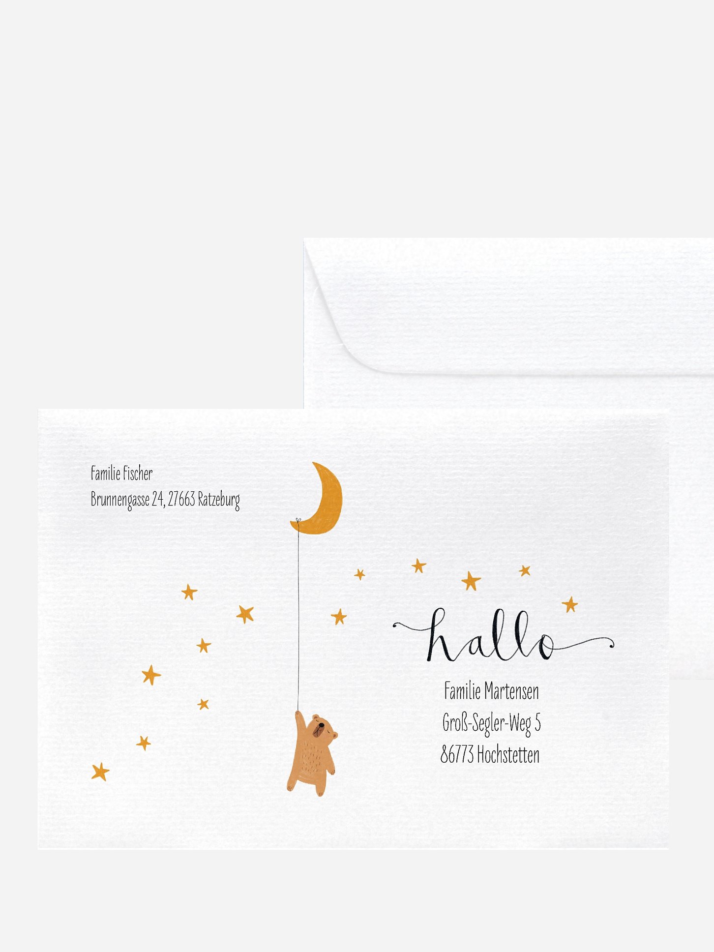 Bedruckte Umschläge Geburt Lovely Lullaby