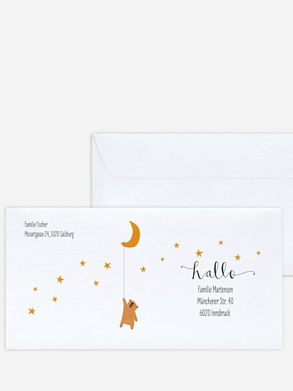 Bedruckte Umschläge Geburt Lovely Lullaby
