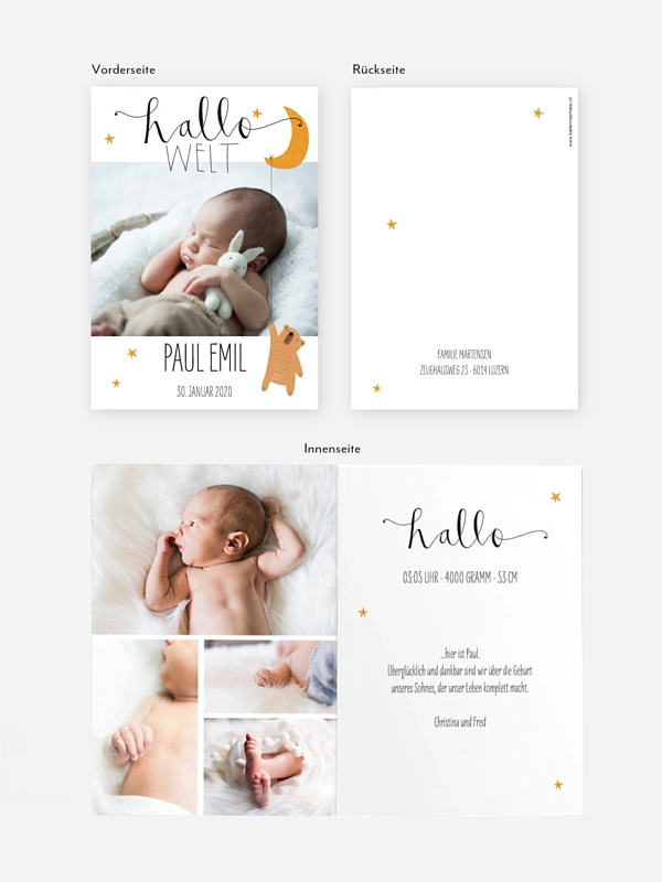 Geburtskarte Lovely Lullaby