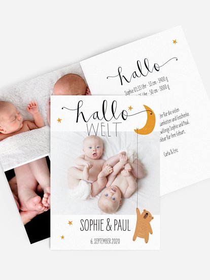 Zwillingskarte Lovely Lullaby