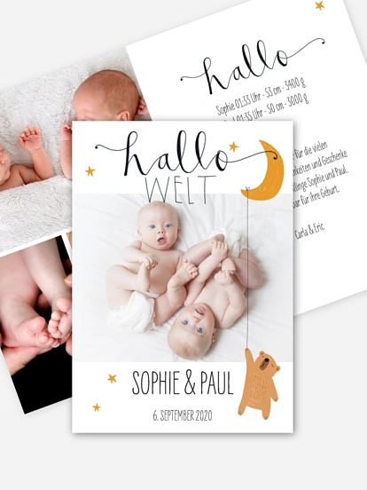 Zwillingskarte Lovely Lullaby