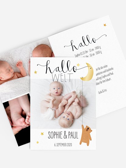 Zwillingskarte Lovely Lullaby