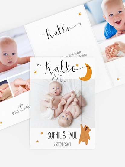 Zwillingskarte Lovely Lullaby