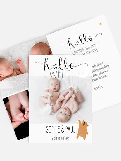 Zwillingskarte Lovely Lullaby