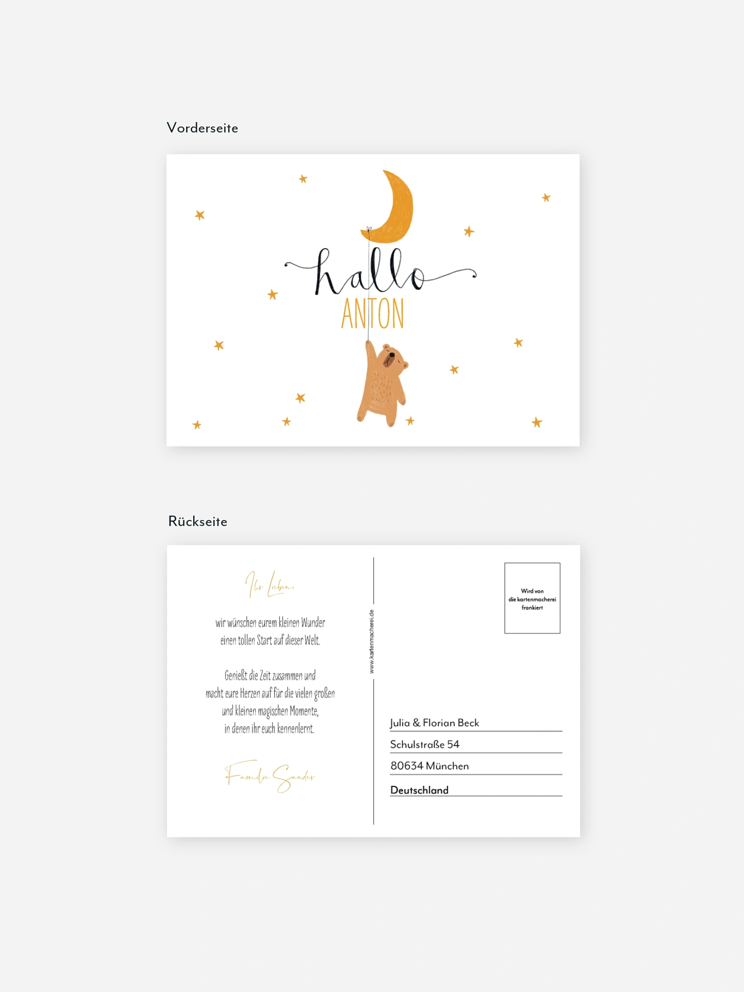 Postkarte Direktversand Lovely Lullaby