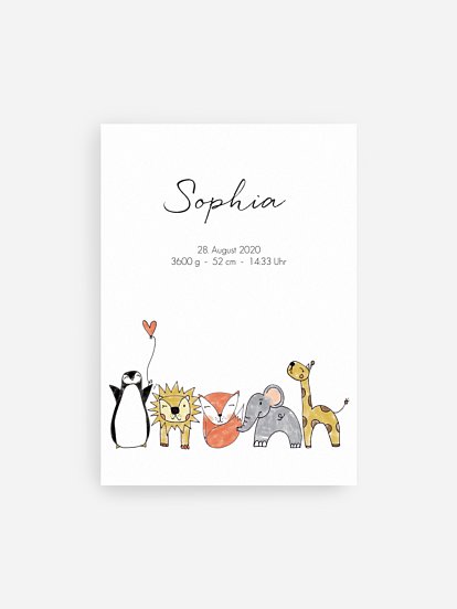 Poster Geburt Freche Tierparade
