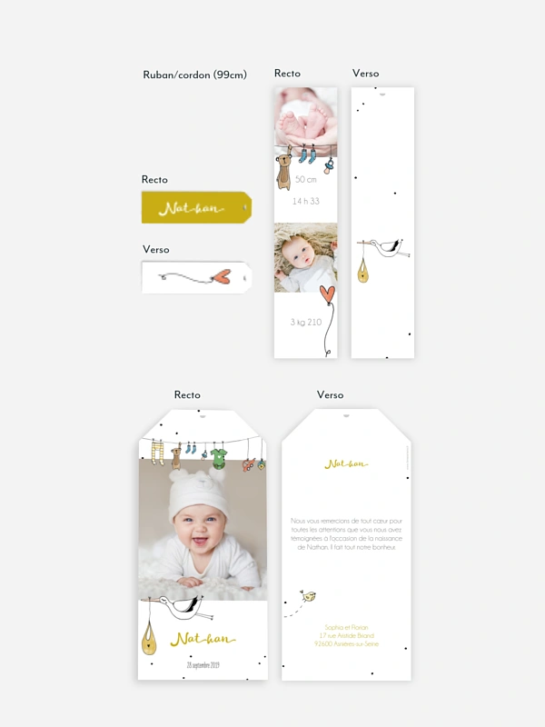 Faire-part naissance Mes petites affaires