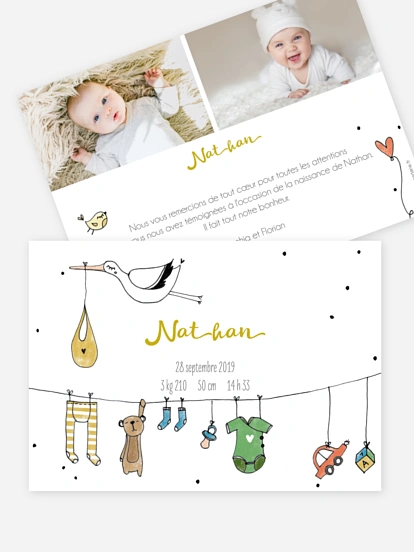 Faire-part naissance Mes petites affaires