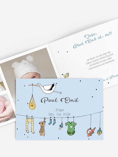 Geburtskarte Unsere kleine Welt