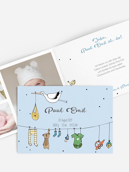 Geburtskarte Unsere kleine Welt