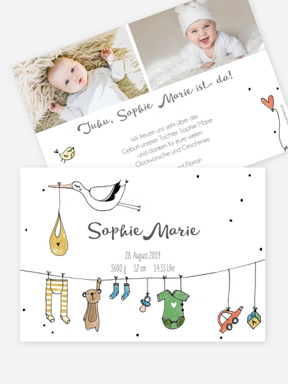 Geburtskarte Unsere kleine Welt