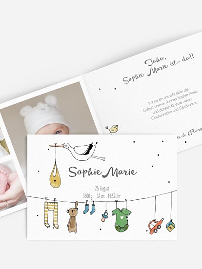 Geburtskarte Unsere kleine Welt