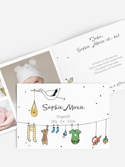 Geburtskarte Unsere kleine Welt