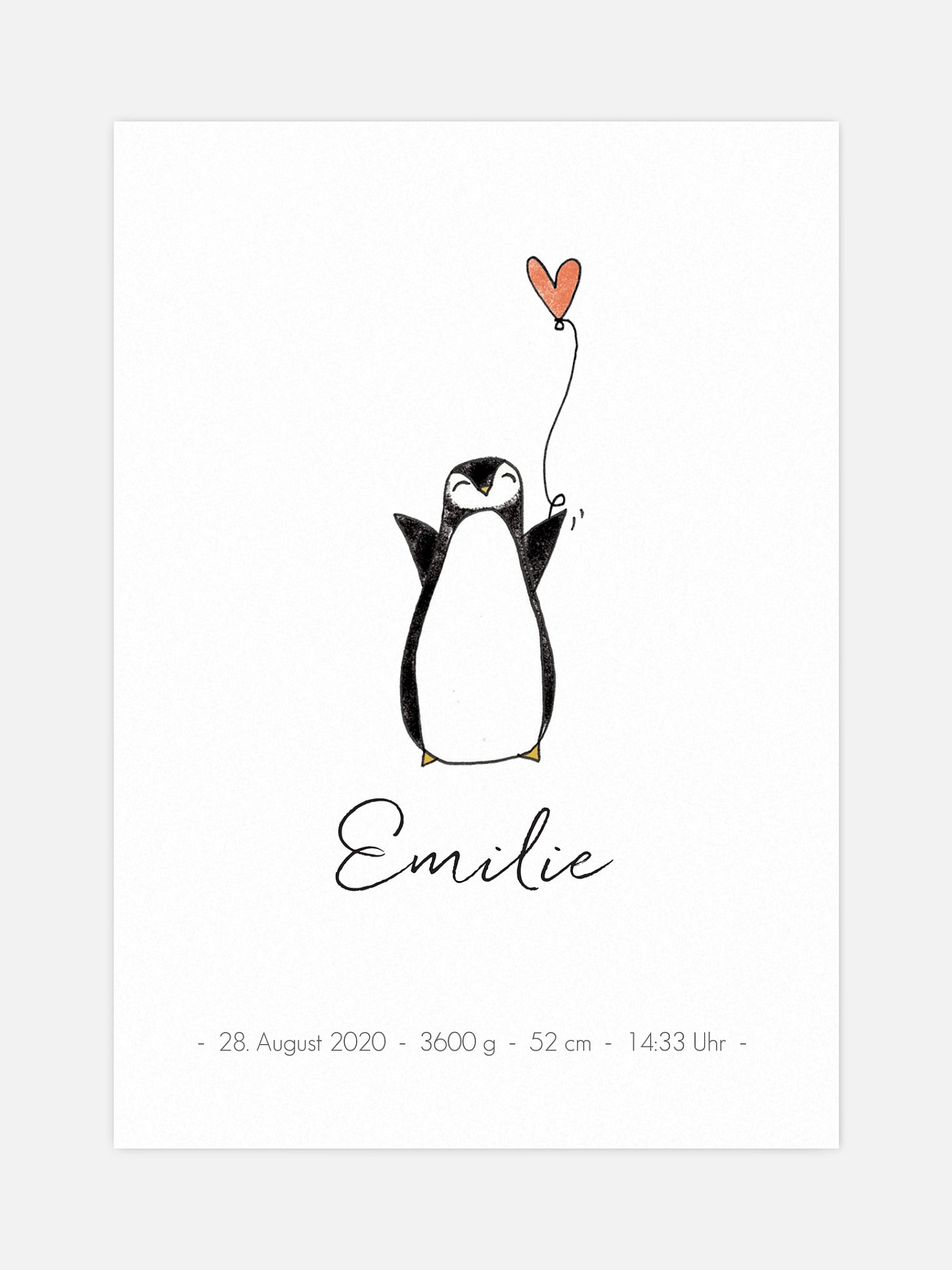 Poster Geburt Pinguin Liebe