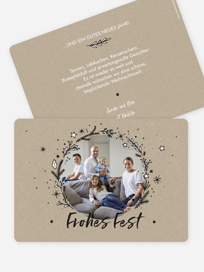 Weihnachtskarte Adventskranz